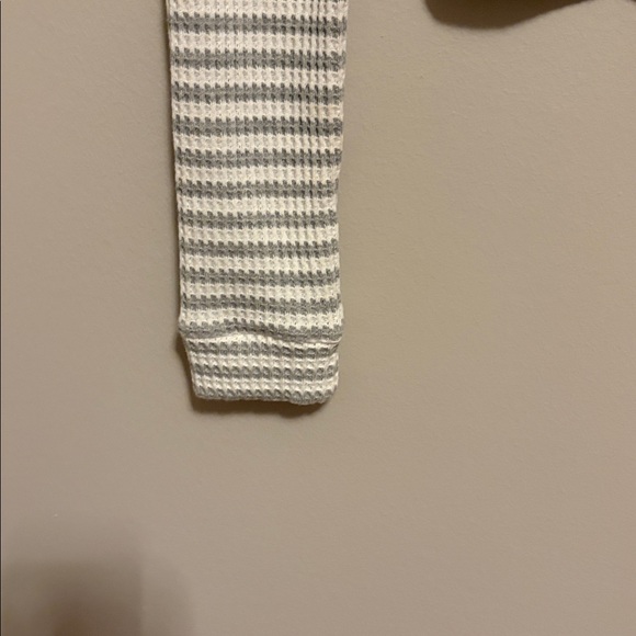 Aerie Gray and White Striped Waffle Knit Mock Turtleneck - Picture 5 of 6